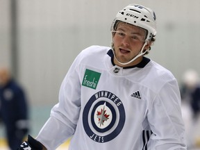 Brendan Lemieux skates during Winnipeg Jets training camp at Bell MTS Iceplex last month.