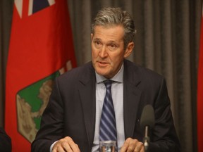 Manitoba Premier Brian Pallister at a media conference, in Winnipeg.   Wednesday, September 26/2018 Winnipeg Sun/Chris Procaylo/stf