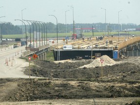 File photo of work in progress on the Floodway Expansion Project.