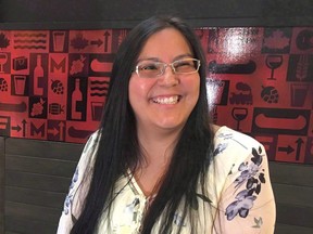 Judy Klassen speaks during a media availability in Winnipeg on Tuesday, July 11, 2017. The Speaker of the Manitoba legislature has rejected a request to forbid politicians from discussing their opponents' criminal convictions and other troubles. Myrna Driedger says freedom of speech is integral to the parliamentary system, and legislature members have the right to speak their minds in debate.