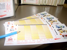 Lotto Max entry forms.