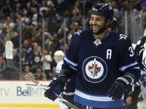 Jets defenceman Dustin Byfuglien will return to action tonight against the Blues after missing time due to a concussion.