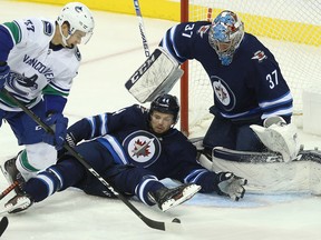 Connor Hellebuyck will start between the pipes for the Winnipeg Jets after giving up only one goal against the Vancouver Canucks on Thursday.
