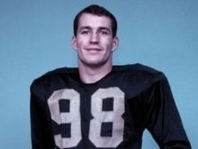 Gerry James played for the Bombers for 11 seasons, was a member of four Grey Cup championship teams in 1958, 1959, 1961 and 1962 and was the first winner of the CFL’s Most Outstanding Canadian Award in 1954 and then again in 1957. He also played for the Toronto Maple Leafs.