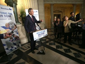 Manitoba Premier Brian Pallister discusses the budget his party tabled on Thursday, March 7, 2019. Chris Procaylo/Winnipeg Sun/Postmedia Network