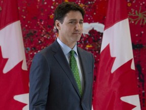 Prime Minister Justin Trudeau arrives for a media availability at the Canadian Embassy in Paris, France, on Nov. 12, 2018. (THE CANADIAN PRESS)