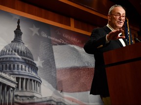 U.S. Senate Minority leader Chuck Schumer (D-NY) speaks during a press conference after Democrats lost more seats in the Senate in Washington, D.C. on Nov. 7, 2018. (NICHOLAS KAMM/AFP/Getty Images)