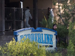 Investigators work at the scene of a mass shooting at the Borderline Bar & Grill in Thousand Oaks, California, November 8, 2018. (ROBYN BECK/AFP/Getty Images)