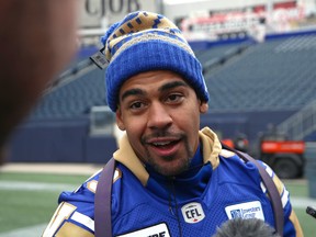 Blue Bombers’ Andrew Harris said he’s “not that excited” to be at the Grey Cup week in Edmonton. (Kevin King/Winnipeg Sun File)