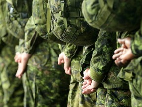 Members of the Canadian Armed Forces are seen in Ottawa on July 10, 2018.