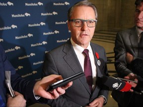 Manitoba Health Minister Cameron Friesen speaks with media on Monday, Nov. 5, 2018 at the Manitoba Legislature about a review of CancerCare Manitoba that his government is seeking to contract out.
JOYANNE PURSAGA/Winnipeg Sun/Postmedia Network
