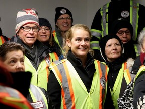 Governor General Julie Payette meets with members of the Bear Clan Patrol in Winnipeg on Monday. The Governor General says she saw the generosity and perseverance of the North End community after joining the Bear Clan Patrol on Monday evening.