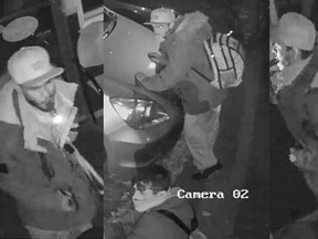 Two suspects in a screen grab from a surveillance camera.
Handout