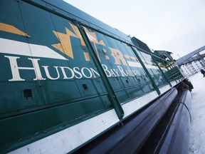 The first train in 18 months to arrive on a repaired line is photographed in Churchill, Manitoba Thursday, November 1, 2018. Prime Minister Justin Trudeau visited Churchill today to announce the opening of the railway and the Port of Churchill.