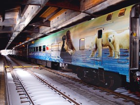 The newly designed Arctic research themed dining car will travel the rail line between Winnipeg and Churchill beginning this Sunday.