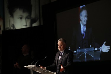 Bank of Canada Governor Stephen Poloz speaks at a launch of Canada's new $10 banknote, which has a portrait of Viola Desmond, the first Canadian woman on a banknote, at the Canadian Museum For Human Rights in Winnipeg, Monday, Nov. 19, 2018. Poloz and Desmond's sister, Wanda Robson, officially launched the unique, vertically oriented purple bill. THE CANADIAN PRESS/John Woods