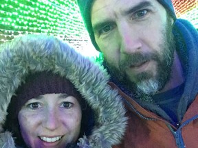 Winnipeg art duo and husband and wife Chris Pancoe (right) and Jennie O (O'Keefe) teamed up to win two international design competitions- the Warming Huts v.2019 in their home town of Winnipeg, and the ICEHOTEL competition in Jukkasjärvi, Sweden.