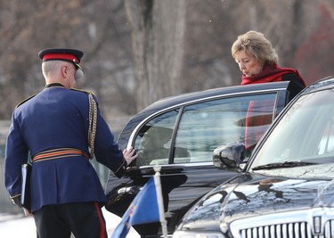 Janice Clare Filmon, the 25th and current Lieutenant Governor of Manitoba, arrives at the Manitoba Legislative Building, in Winnipeg,  to deliver the Throne Speech. Tuesday, November 20/2018 Winnipeg Sun/Chris Procaylo/stf