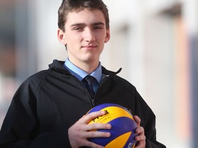 Isaiah Olfert is AAAA Volleyball's number one boy.  Winnipeg.  Tuesday, November 27/2018 Winnipeg Sun/Chris Procaylo/stf