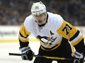 The Penguins will be with centres Evgeni Malkin (above) and Nick Bjugstad against the Jets Tuesday.