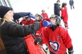 Grade 4 and 5 students in the Winnipeg Jets Hockey Academy get a chance to skate on a new rink built for their program at Camp Manitou on Wednesday, Dec. 12, 2018. Supplied photo.