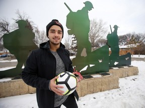 Dylan Sacramento is from Winnipeg, he recently returned home to play with the new pro soccer team, Valour FC.  Wednesday, December, 19/2018 Winnipeg Sun/Chris Procaylo/stf