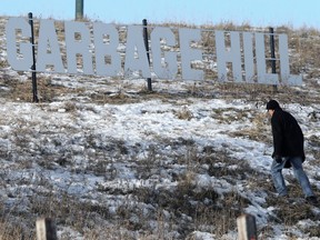 A Hollywood style Garbage Hill sign was unveiled in Winnipeg today.  Thursday, December, 20/2018 Winnipeg Sun/Chris Procaylo/stf