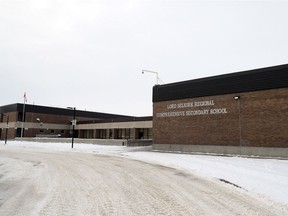 The Lord Selkirk Regional Comprehensive Secondary School. Classes in the Lord Selkirk School Division were cancelled Monday after threats were made online.