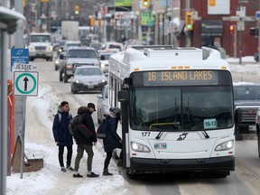 A Winnipeg Transit bus on Osborne Street, in Winnipeg.  Wednesday, January, 28/2019 Winnipeg Sun/Chris Procaylo/stf
