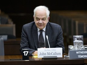 Canada's ambassador to China, John McCallum, waits to brief members of the Foreign Affairs committee regarding China in Ottawa on Friday, Jan. 18, 2019.