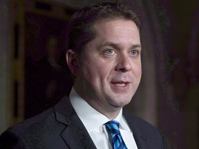 Conservative Leader Andrew Scheer speaks with the media following Question Period in Ottawa on Dec. 4, 2018.