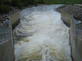 Shellmouth Dam. The Hydrologic Forecast Centre of Manitoba Infrastructure will increase flows from the Shellmouth Reservoir to 650 cubic feet per second (cfs) in the next few days as part of the annual fall/winter draw down to make room for anticipated spring run-off from the upper Assiniboine River, it was announced on Friday, Jan. 18, 2019. Handout/Assiniboine Watershed Stewardship Association