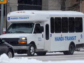 A Handi-Transit vehicle on the road in Winnipeg. Tuesday, Jan. 8. Chris Procaylo/Winnipeg Sun
