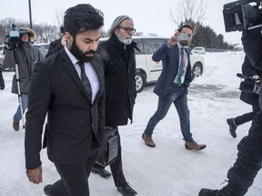 Jaskirat Singh Sidhu, the driver of a transport truck involved in the deadly crash with the Humboldt Bronco's bus, enters the Kerry Vickar Centre, which is being used for his sentencing hearing, in Melfort, SK on Thursday, January 31, 2019.