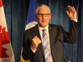 Winnipeg's chief administrative officer Doug McNeil announces his retirement at a press conference on Thursday, Feb. 14, 2019. McNeil's last day in the role will be April 26, 2019. 
Joyanne Pursaga/Winnipeg Sun/Postmedia Network