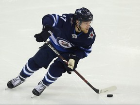 Winnipeg Jets forward Nikolaj Ehlers wheels into open ice during NHL action against the Edmonton Oilers in Winnipeg on Thurs., Dec. 13, 2018. Kevin King/Winnipeg Sun/Postmedia Network