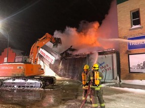 The main grocery store in in a small Manitoba community, the Treherne Food Store burned down Saturday night, despite efforts from three neighbouring fire departments to fight the blaze.
