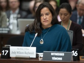 Jody Wilson-Raybould appears before the Justice committee in Ottawa on Wednesday, Feb. 27, 2019.