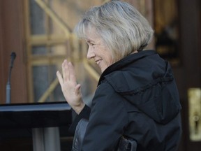 Joyce Murray arrives for a swearing in ceremony at Rideau Hall in Ottawa on Monday, March 18, 2019.