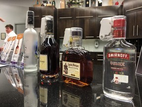 Liquor bottles with theft-prevention devices were introduced as part of a theft deterrence program for MBLL.