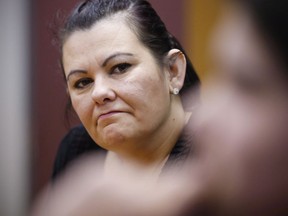 Child protection hearings are usually not open to the public in Manitoba, but social media offered a glimpse of one family's situation when a video was posted in January showing police taking away a newborn from her mother in hospital. First Nations Family Advocate Cora Morgan is shown at The Assembly of Manitoba Chiefs offices in Winnipeg, Monday, February 22, 2016.