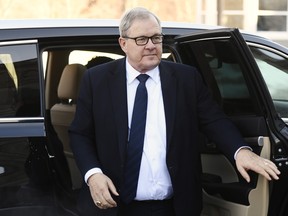 Lawrence MacAulay arrives at a swearing in ceremony at Rideau Hall in Ottawa on Friday, March 1, 2019. THE CANADIAN PRESS/Justin Tang