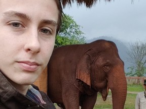 Fisher Chaput, 19, of Winnipeg spent two weeks in Thailand helping animals and learning hands-on what it’s like to be a veterinarian. Traveling with study-abroad organization Loop Abroad, Chaput was selected as part of a small team that volunteered giving care at a dog shelter and spent a week working directly with rescued elephants at an elephant sanctuary.