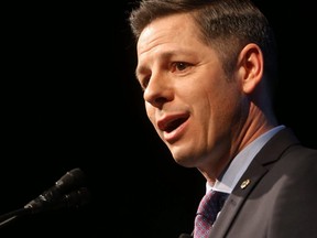 Winnipeg Mayor Brian Bowman delivers his State Of The City speech, in Winnipeg on Friday, March 15.