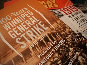 Pamphlets and info about events surrounding the anniversary of the Winnipeg General Stike of 1919.
Scott Billeck/Winnipeg Sun/Postmedia Network