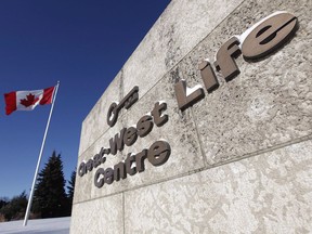 Great-West Life world headquarters is pictured in Winnipeg on February 19, 2013. Great-West Lifeco Inc. is consolidating its three Canadian life insurance companies under a single brand.