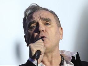 British singer and songwriter Morrissey performs at the Vive Latino music festival in Mexico City, Saturday, March 17, 2018. Morrissey's plans for his first Canadian tour in more than a decade on up in the air due to an accident Morrissey had while travelling in Europe.