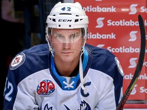 Peter Stoykewych is the captain of the AHL’s Manitoba Moose, the primary farm team of the Winnipeg Jets. Jonathan Kozub/Manitoba Moose