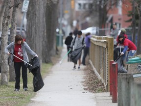 West End Spring Clean-Up in progress on Saturday.