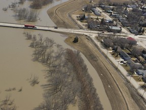 In the past flooding in Morris has forced the closure of its ring dike, closing it to traffic from Highway 75.